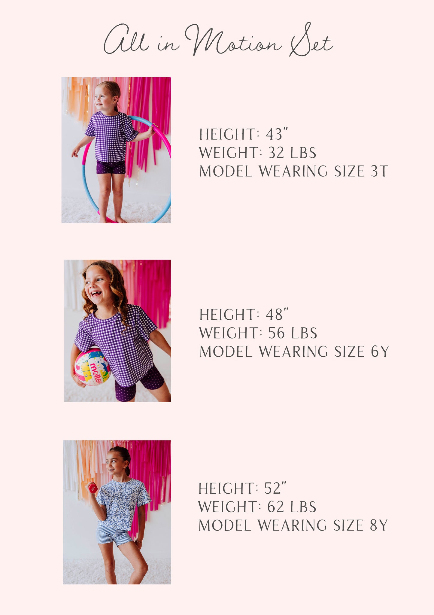 All in Motion Set - Purple Gingham