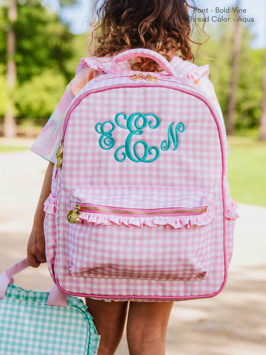 Ridley Backpack - Rosey Pink Gingham