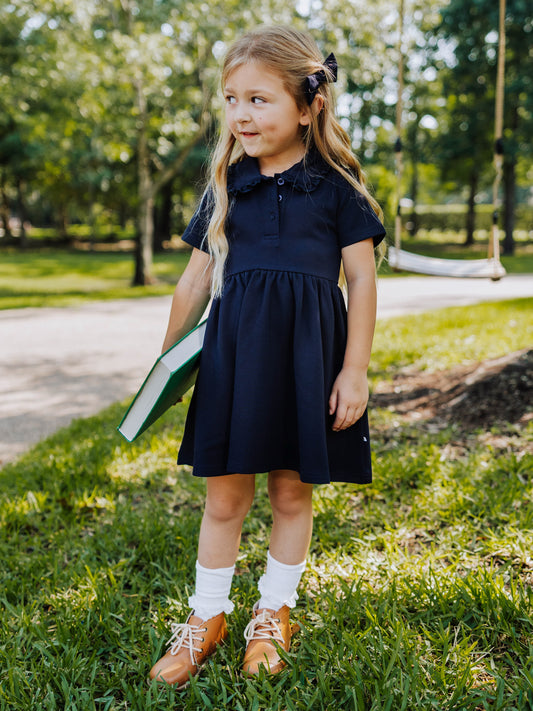 Ruffled Polo Dress - Night Sky