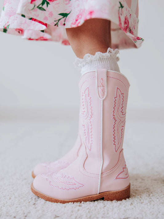 Tall Cowgirl Boots - Giddy Up Pink