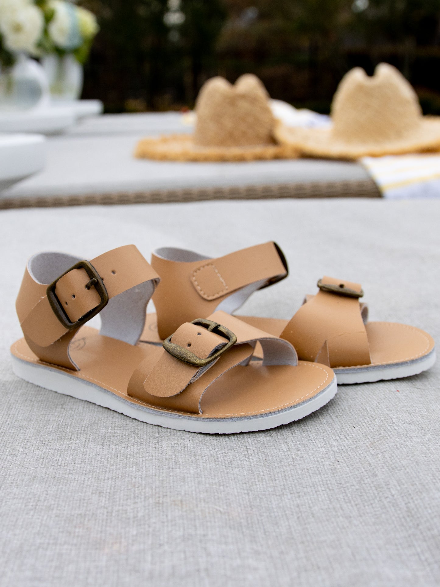 Ankle Strap Sandals - Tan
