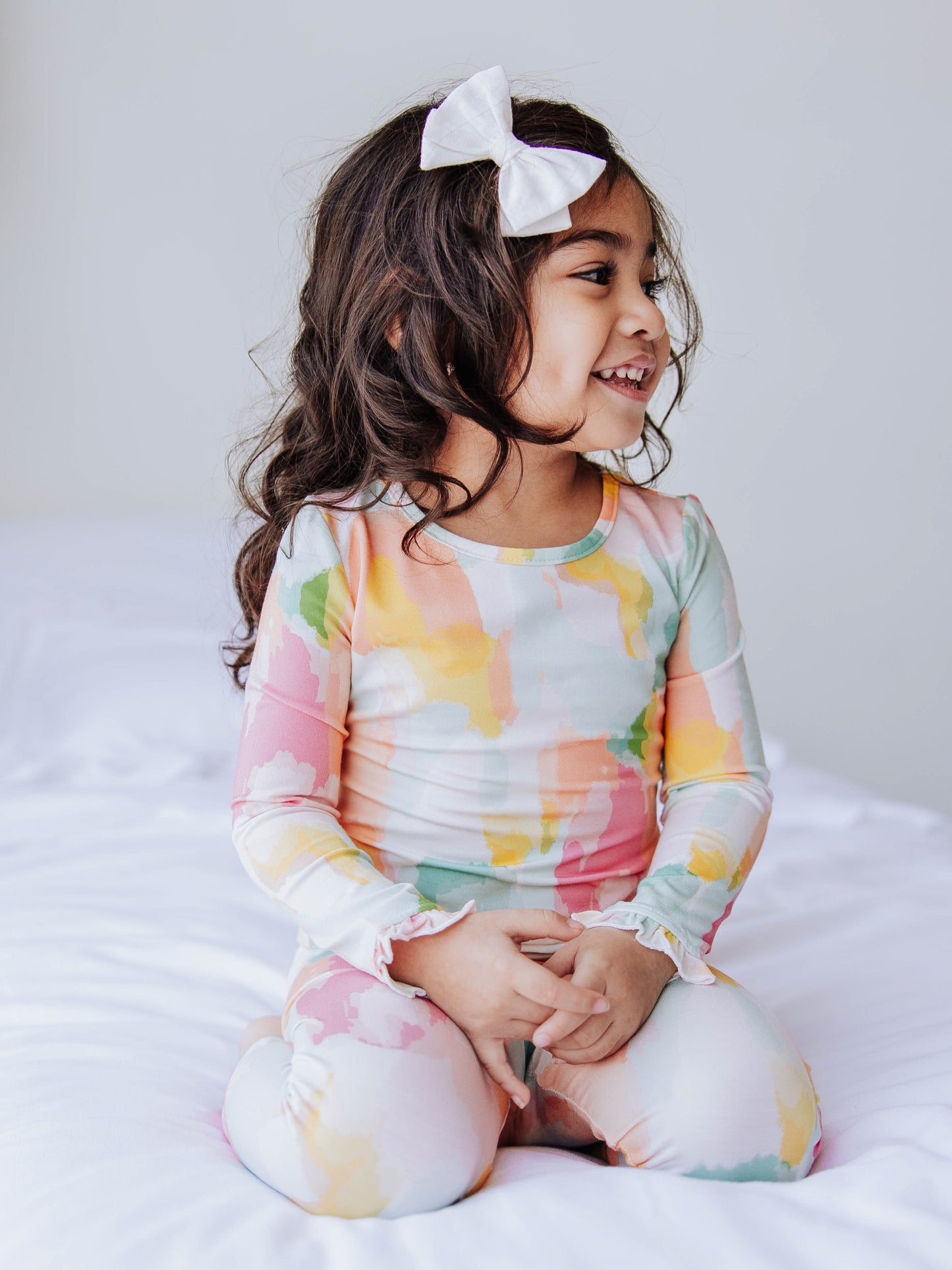 Cloud Fitted Ruffled Pajamas - Popsicle Splash