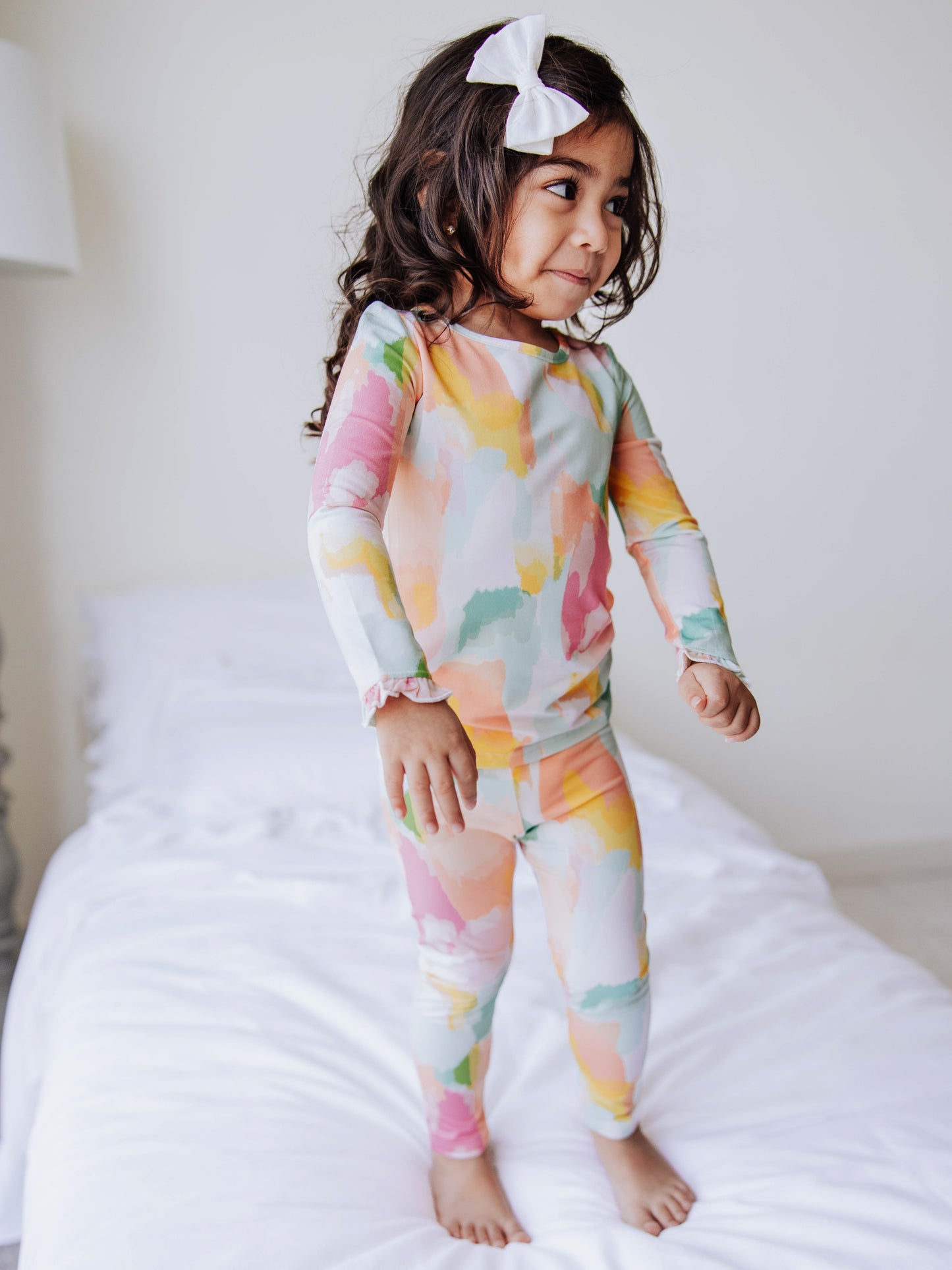 Cloud Fitted Ruffled Pajamas - Popsicle Splash