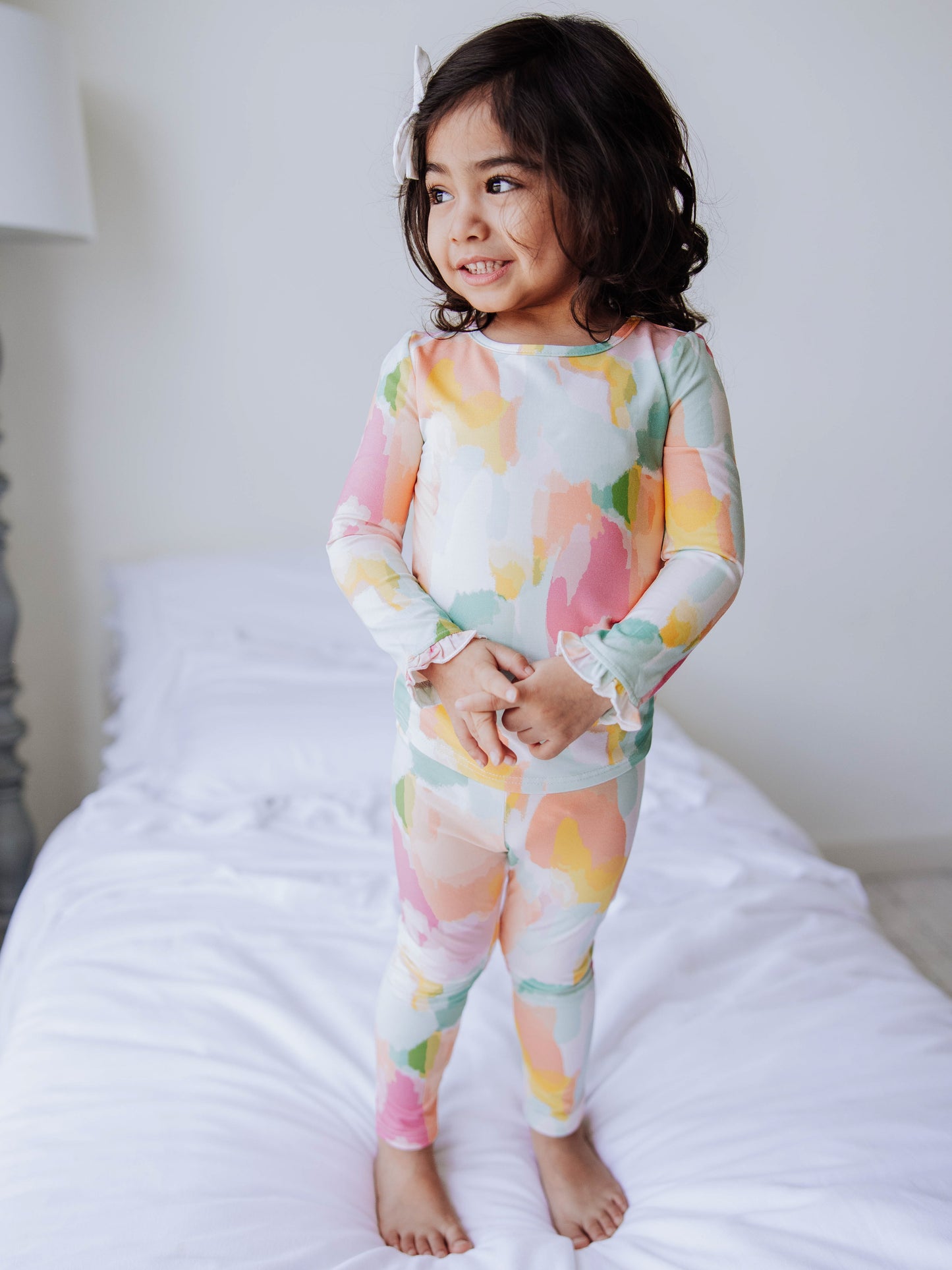 Cloud Fitted Ruffled Pajamas - Popsicle Splash