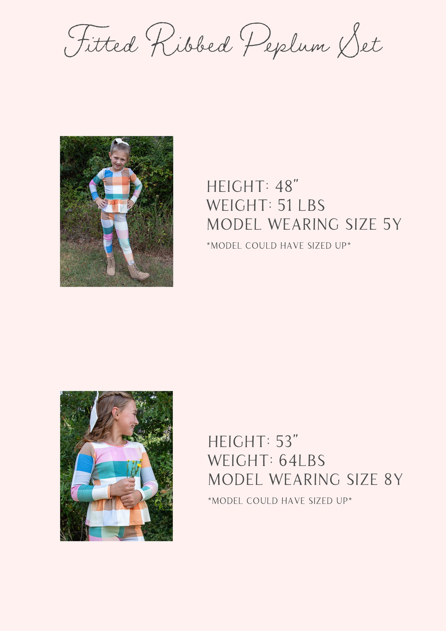 Fitted Peplum Set - Fall Nights Plaid (Slim Fit)