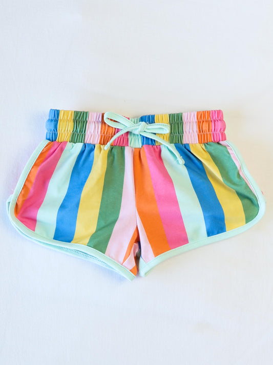 Athletic Shorts - Rainbow Stripes