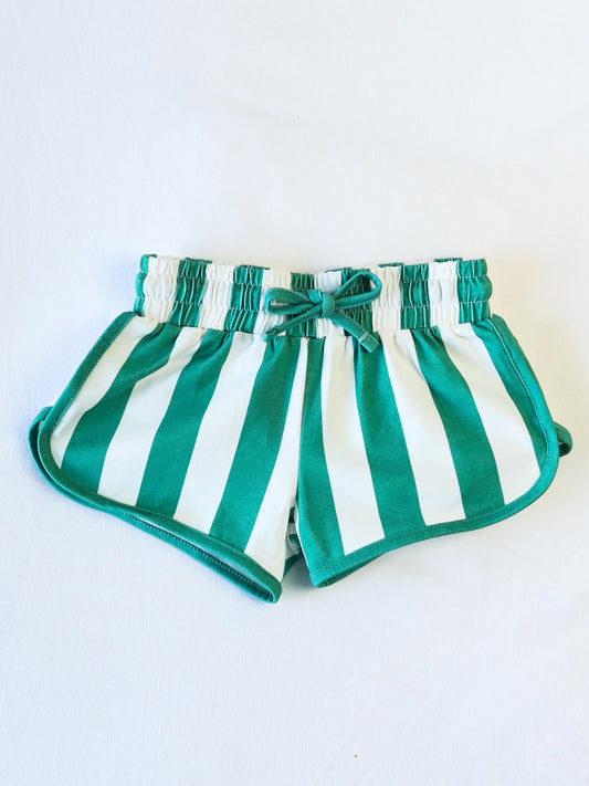 Athletic Shorts - Sea Green Stripe