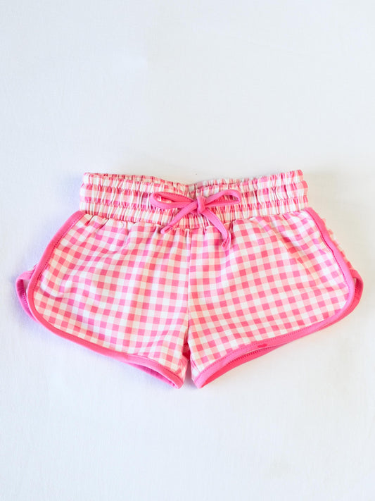 Athletic Shorts - Pink Gingham