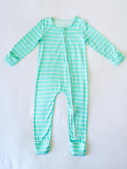 Cloud Layette - Aqua Blue Stripe