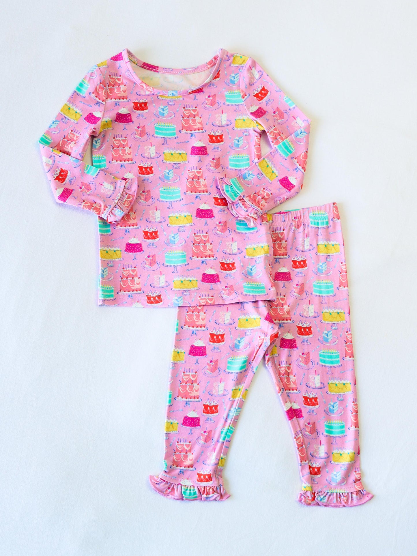 Cloud Fitted Ruffled Pajamas - Happiest Day Purple