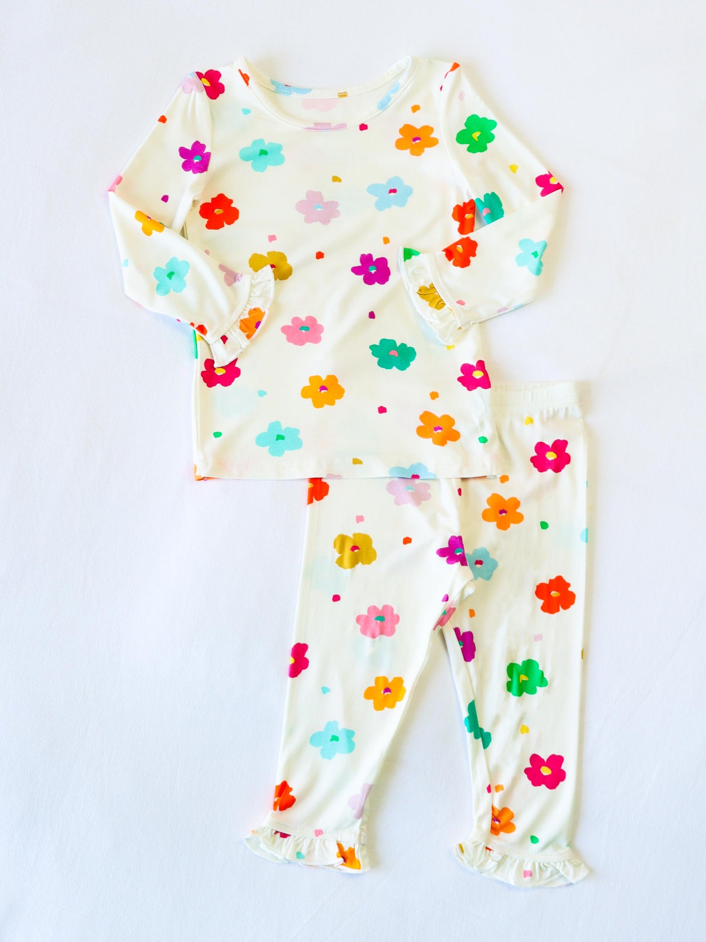 Cloud Fitted Ruffled Pajamas - Playful Ivory