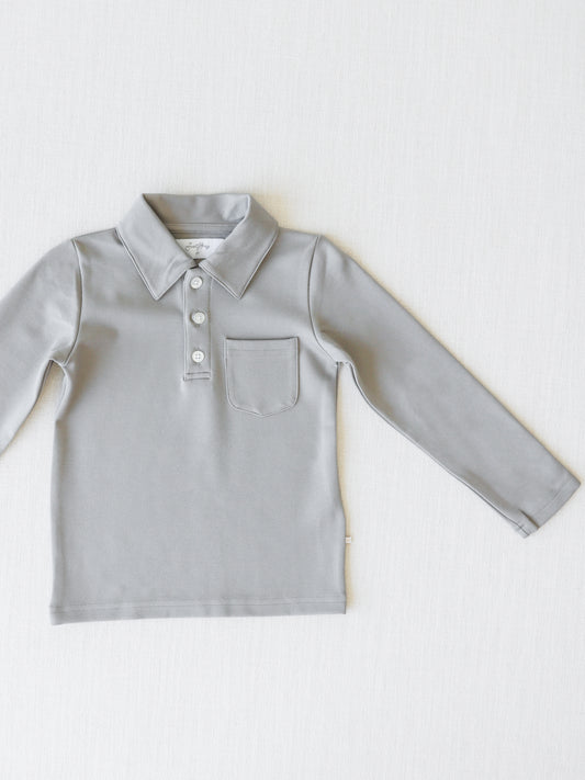 LS Polo Shirt - Steel Gray