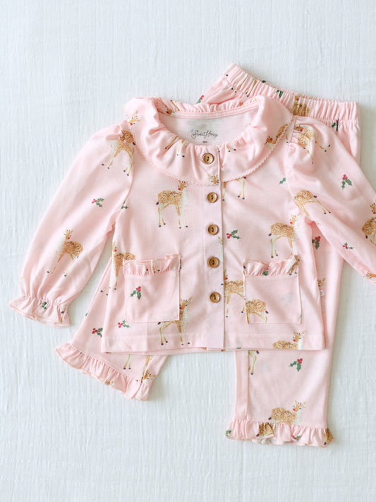 Vintage Ruffled Pajamas - Up on the Rooftop