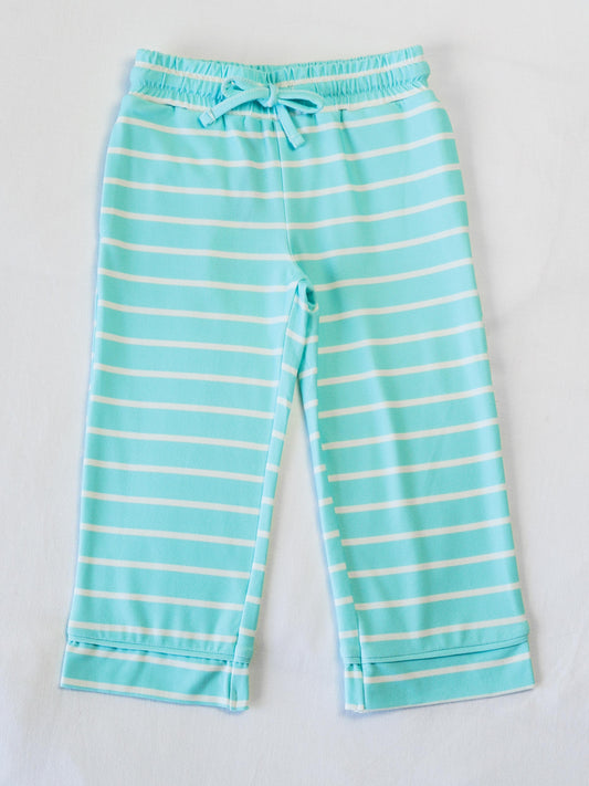 Kid's Everyday Pants - Aqua Blue Stripe