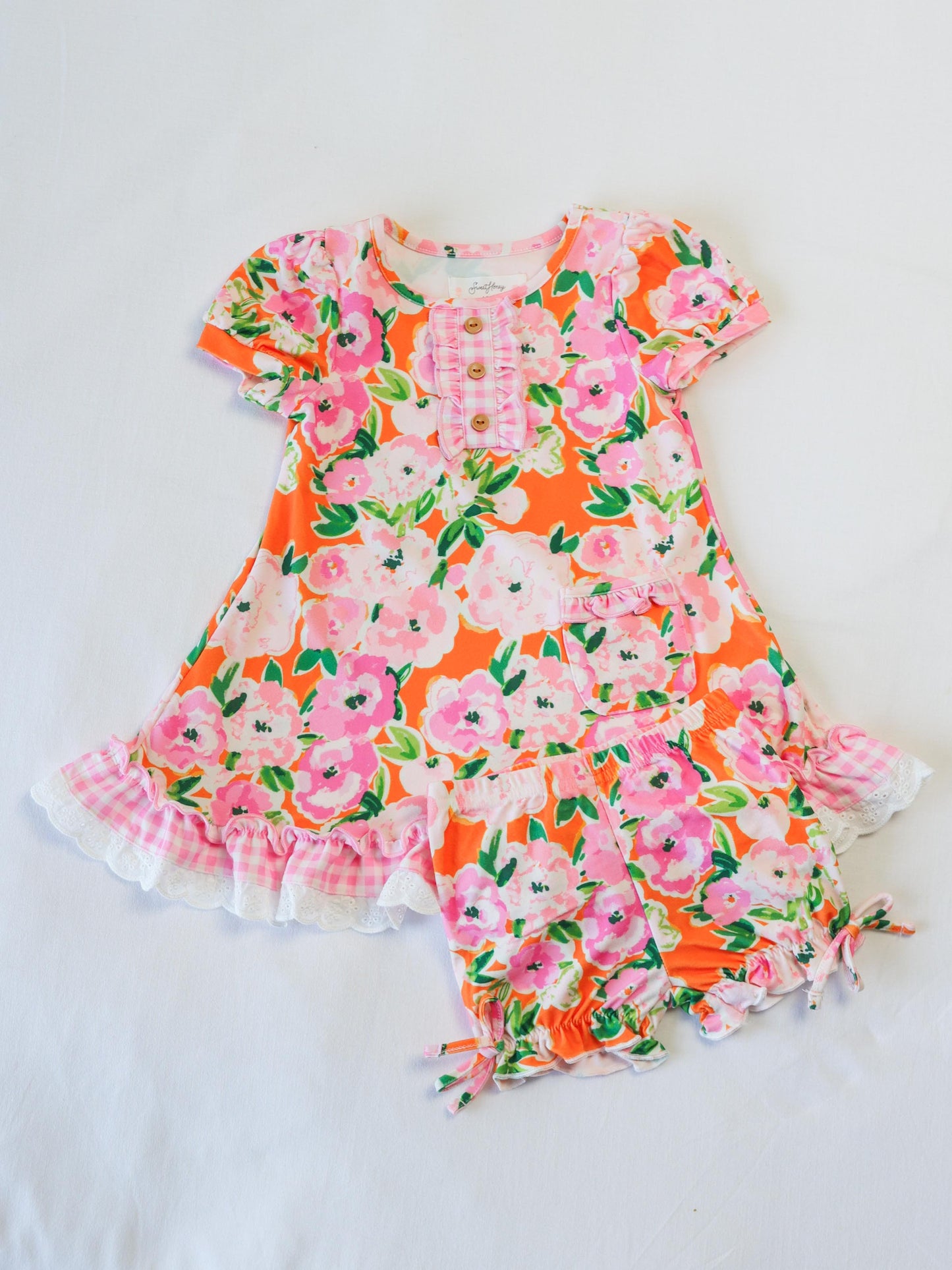 Everyday Play Dress - Glowing Pink Flowers