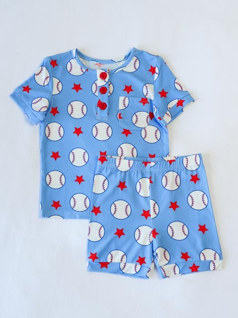 Cloud Fitted Short Set Pajamas - Allstar Baseball