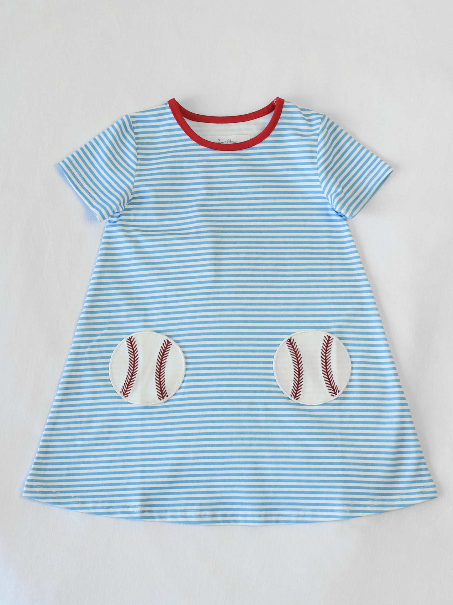 Swing Dress - Baseball Blue Stripes