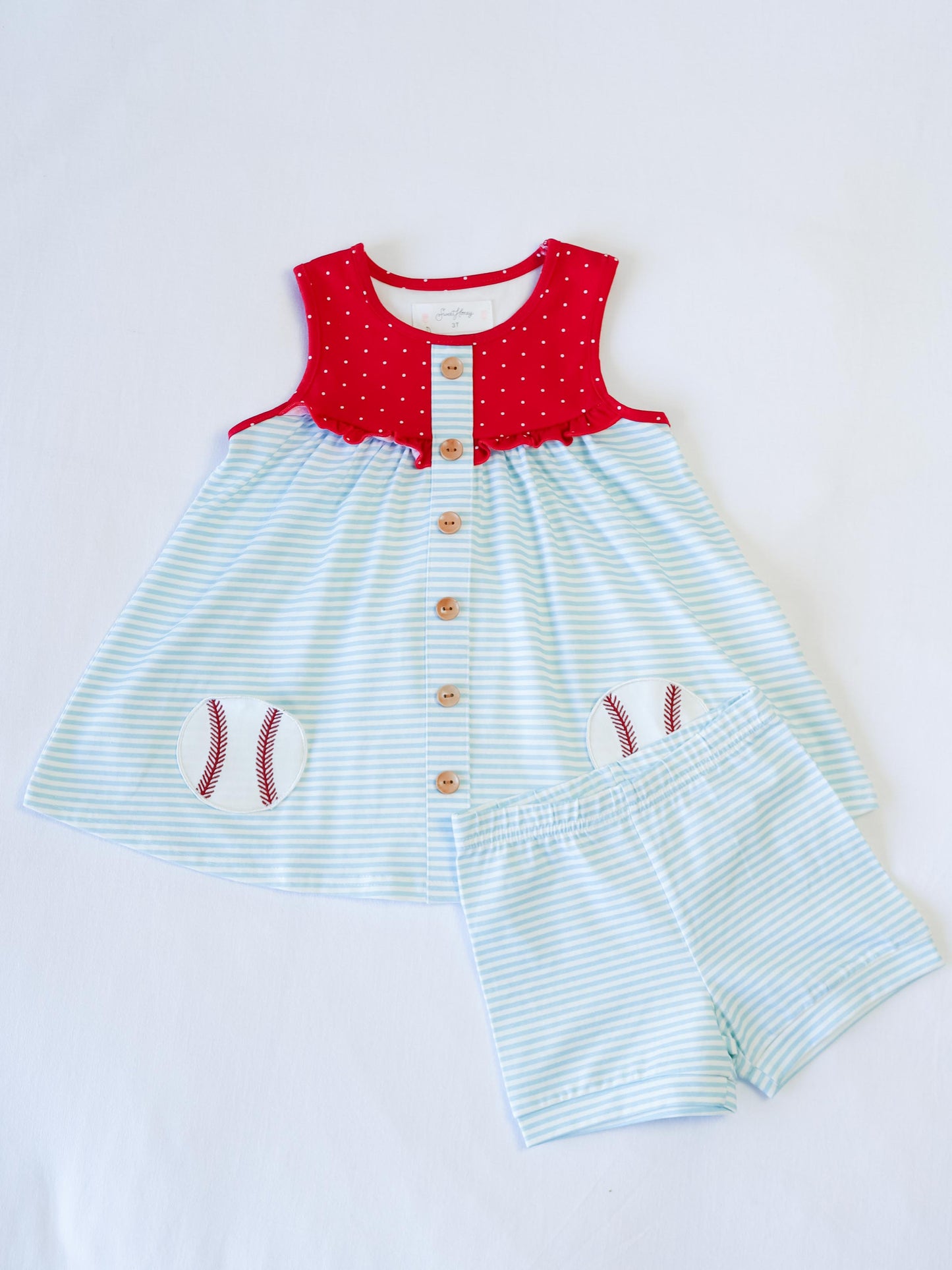 Out to Play Set - Baseball Light Blue Stripes