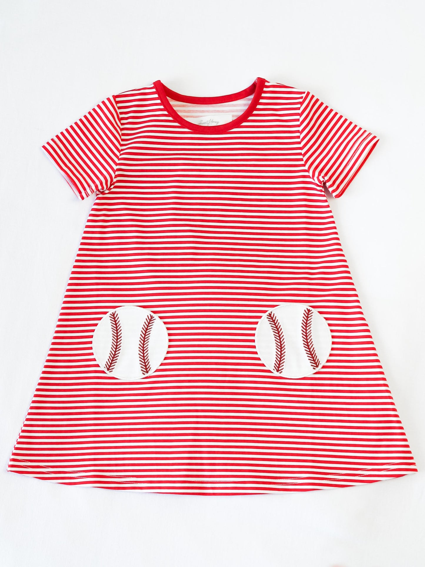 Swing Dress - Baseball Red Stripes