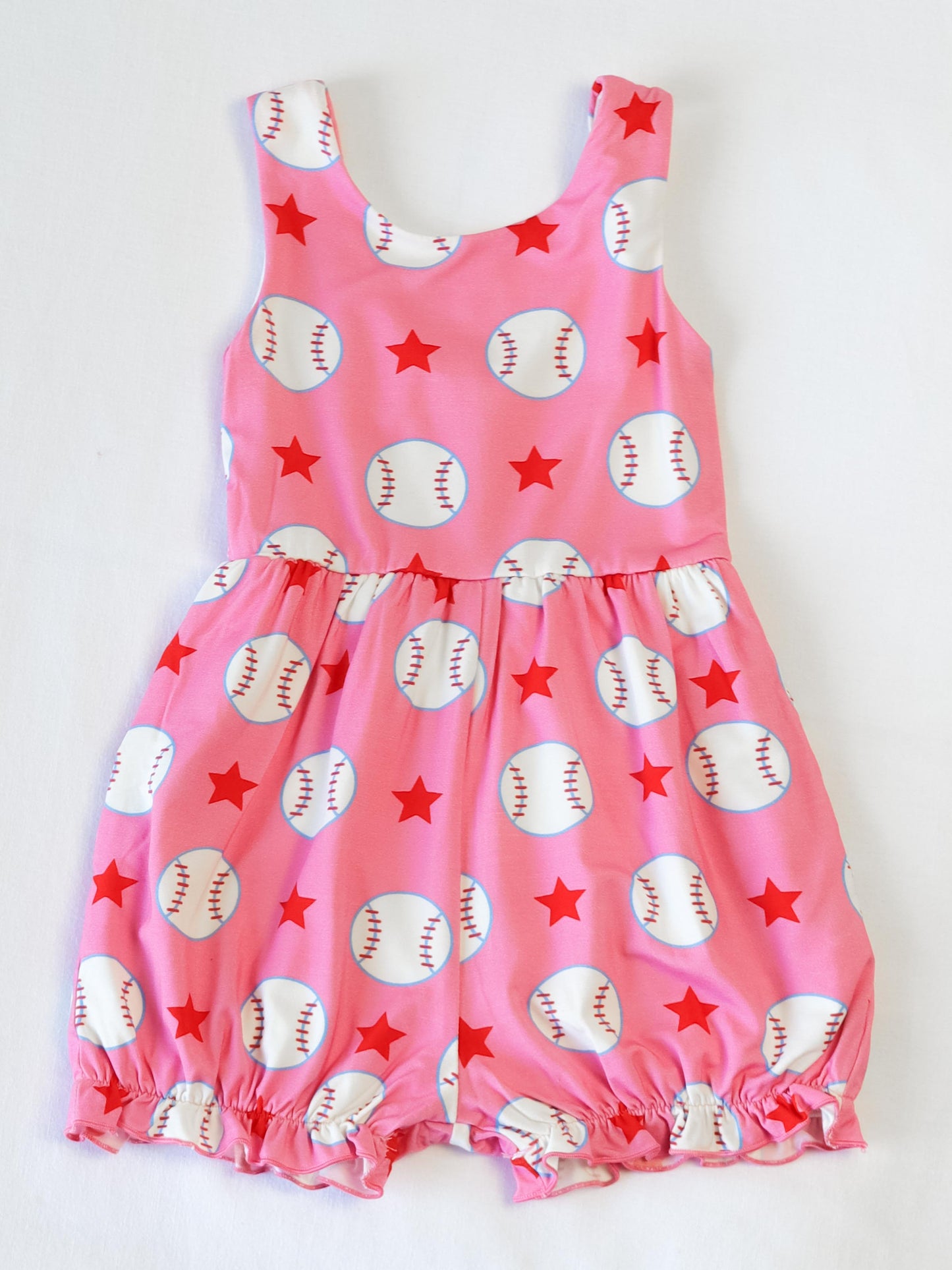 Short Leggy Romper - Allstar Baseball Pink