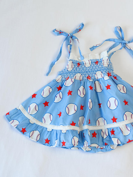 Audrey Smocked Dress - Allstar Baseball