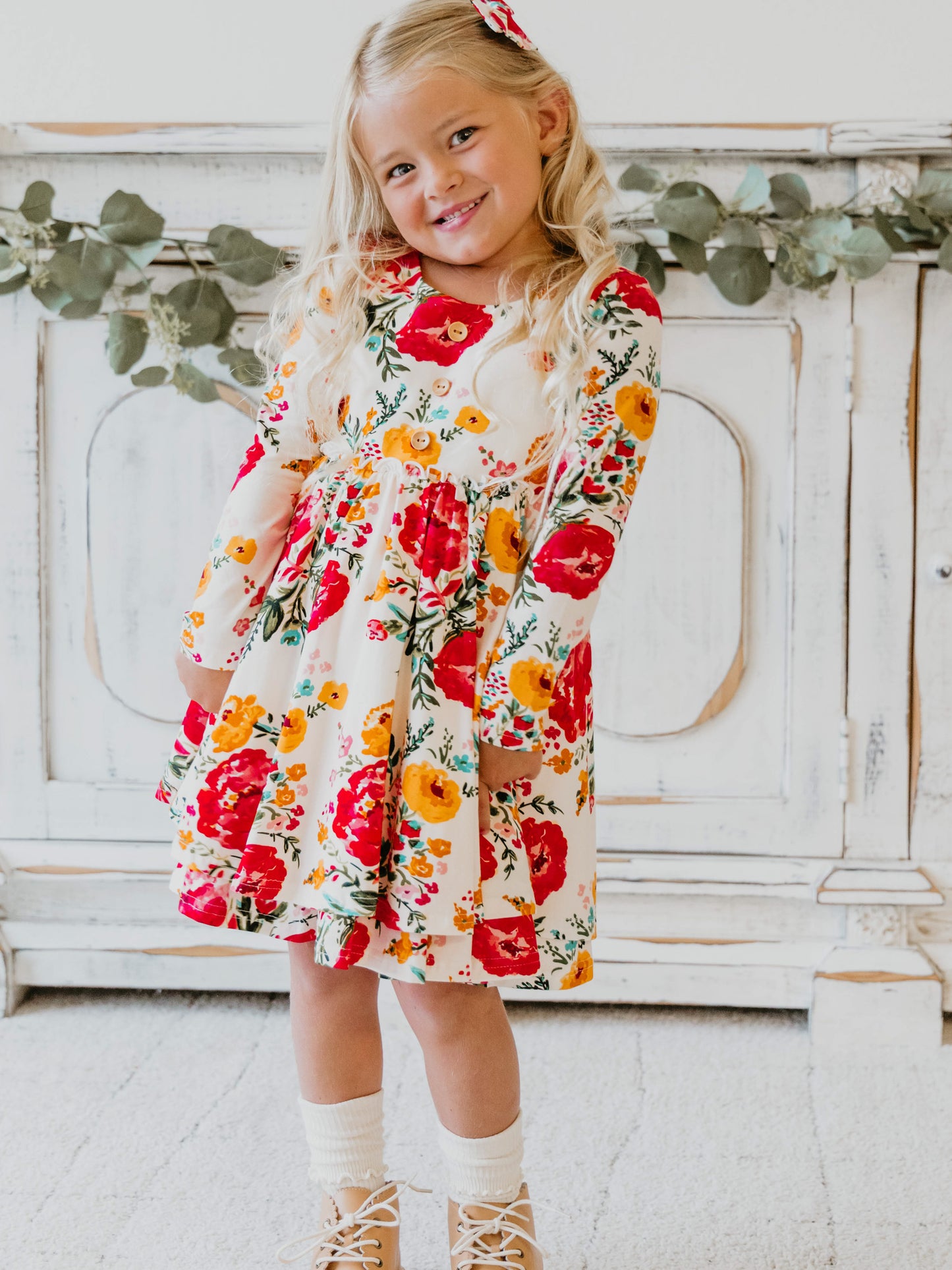 Hazel Dress - Bright Zinnias