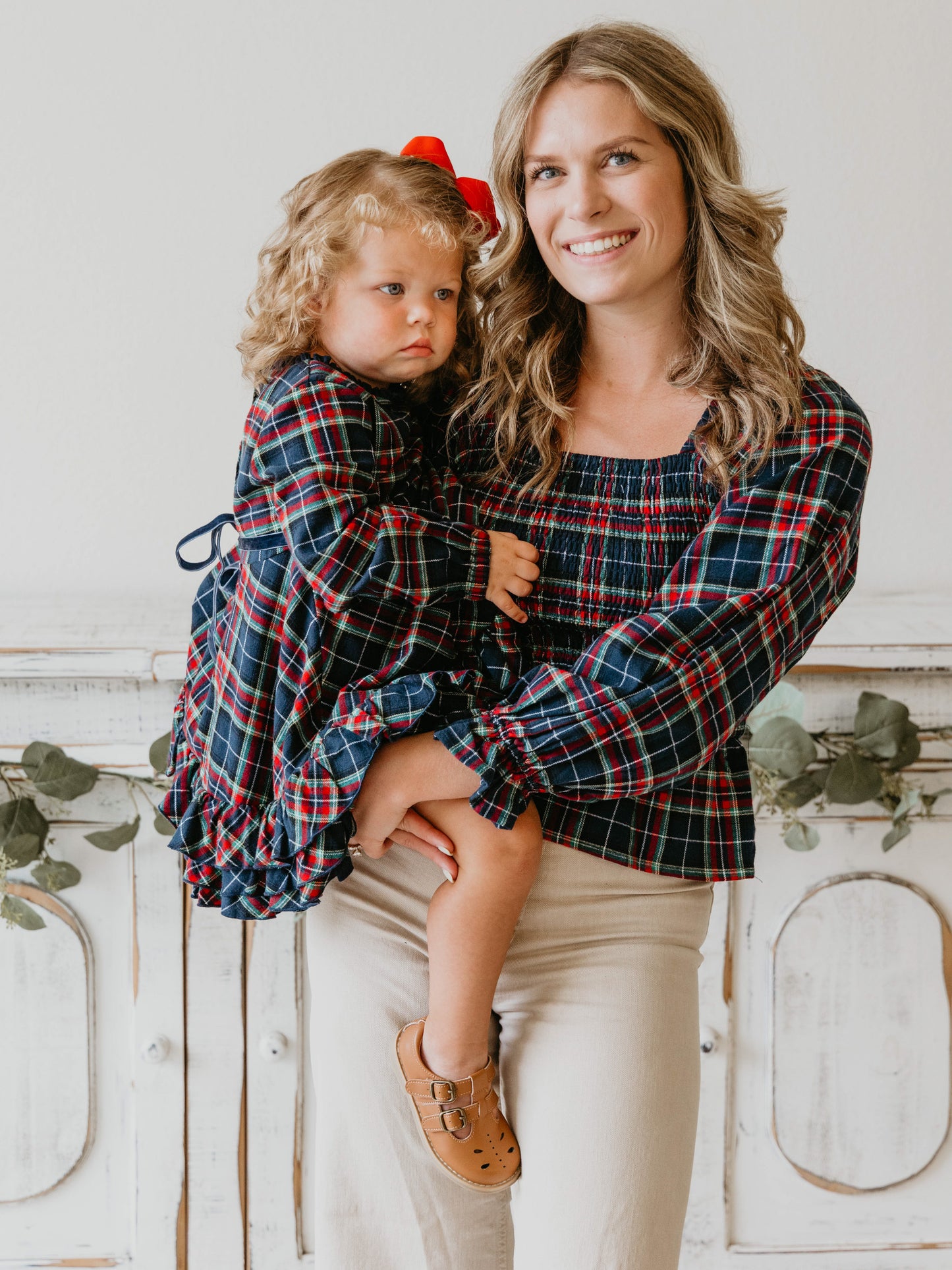 Women's Peplum Blouse - Navy Midnight Plaid