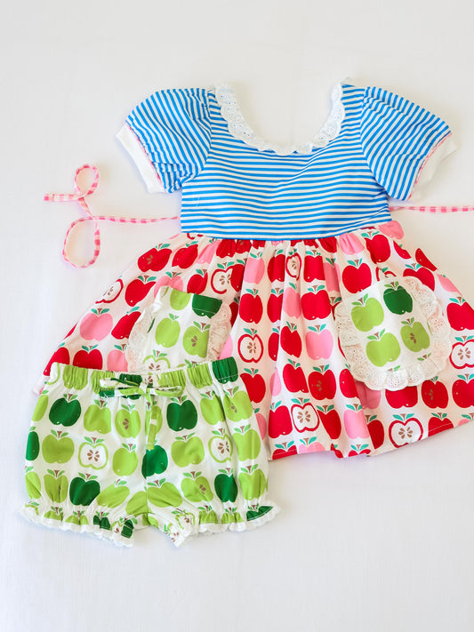 Ruffled Pocket Tunic Set - All the Apples