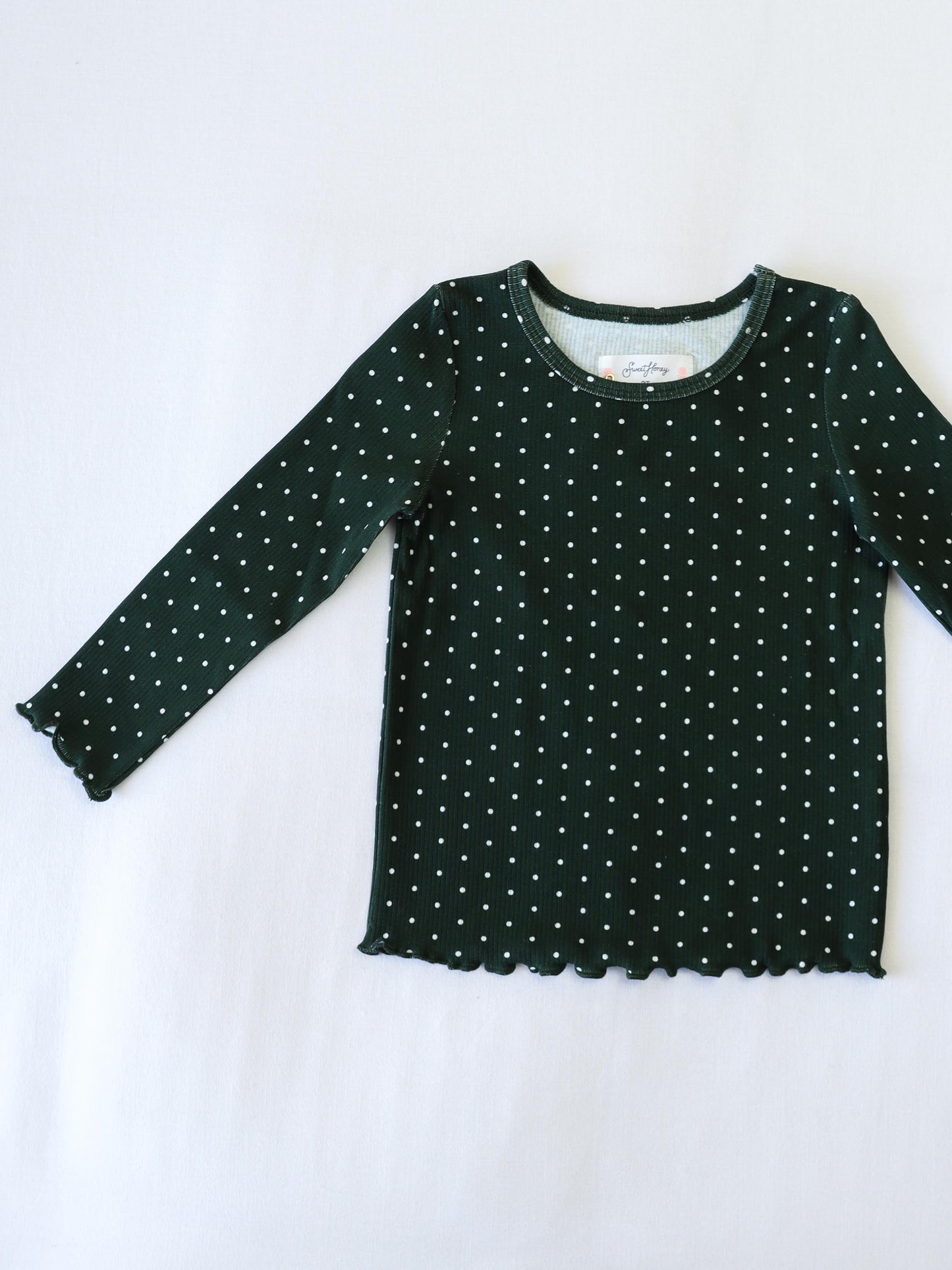 Frilled Sleeve Shirt - Thankful Dotty