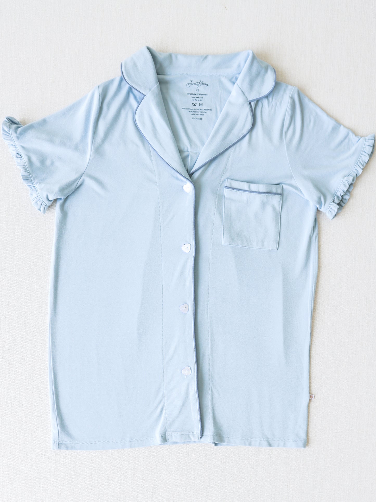 Women's Relaxed Pajama Set - Blue Fog