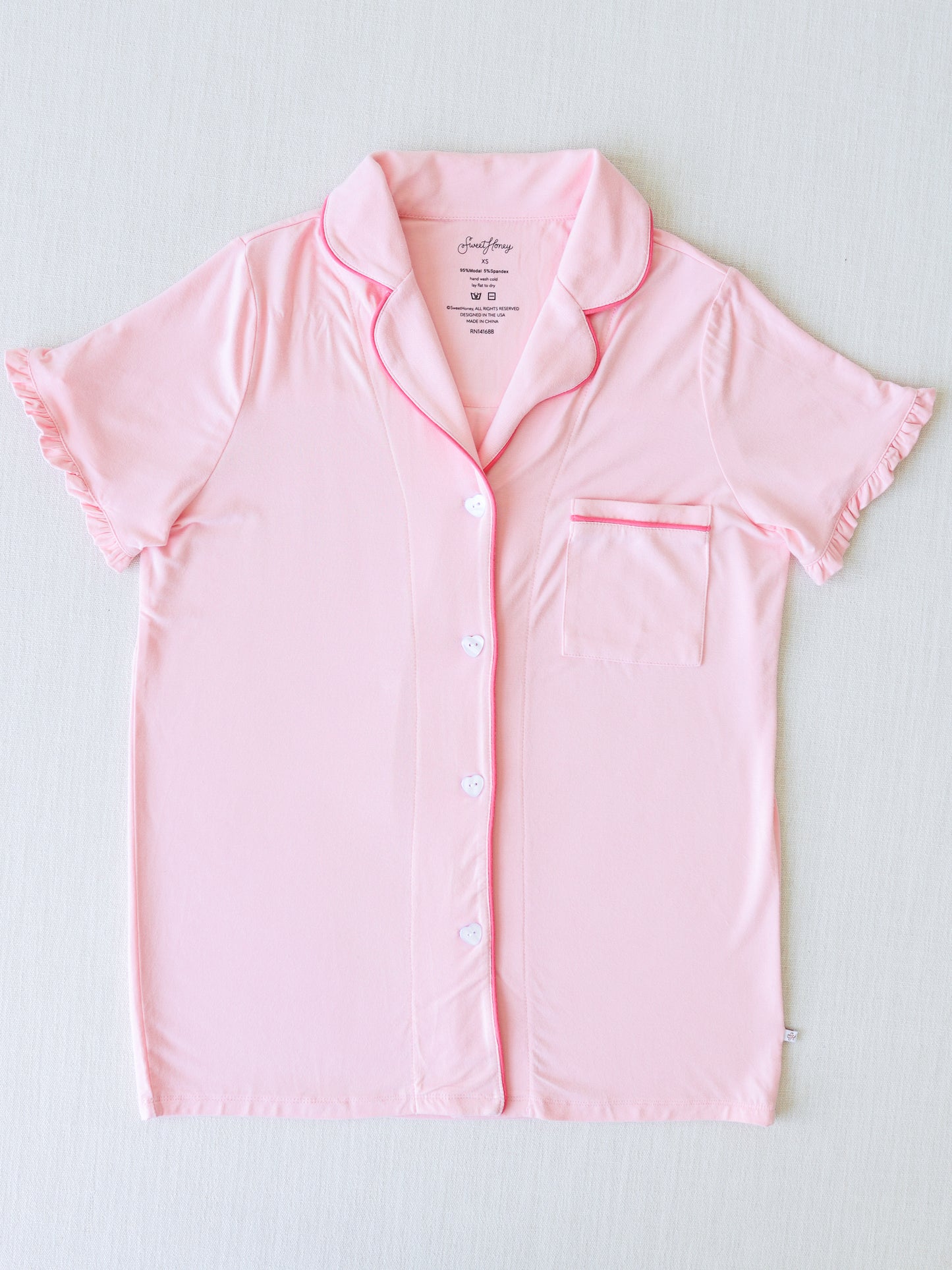 Women's Relaxed Pajama Set - Rose Cloud