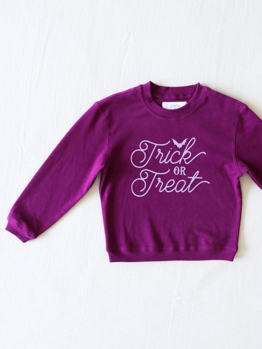 Warm Knit Sweatshirt - Trick or Treat Violet