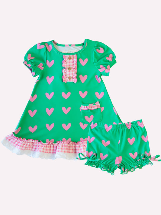 Everyday Play Dress - Heartbreaker in Green