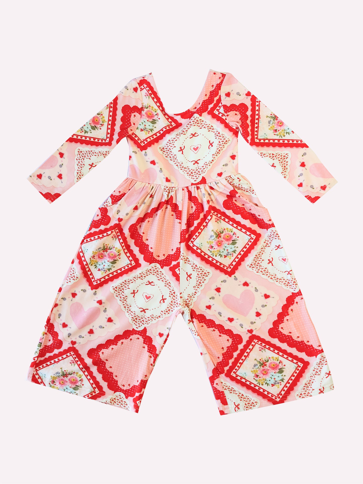 Leggy Romper - Valentines Patchwork