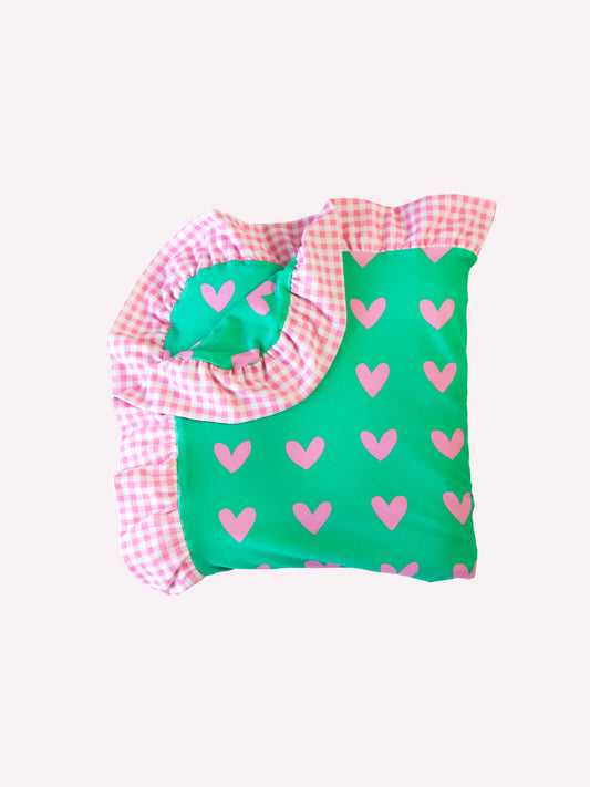 Dreamer Ruffled Blanket - Heartbreaker in Green