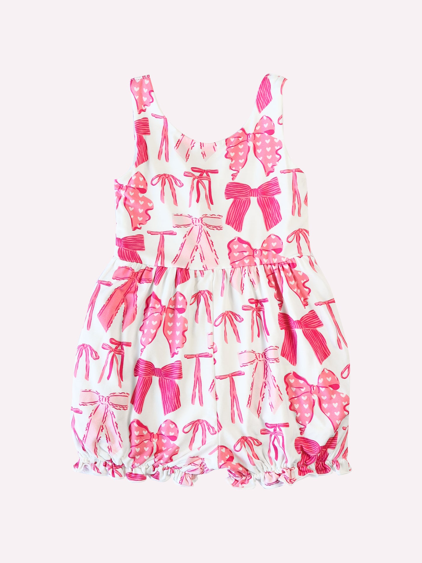 Short Leggy Romper - Pretty Pink Bows