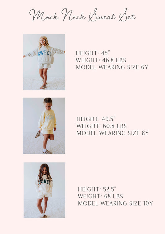 Mock Neck Sweat Set - Honey on Navy