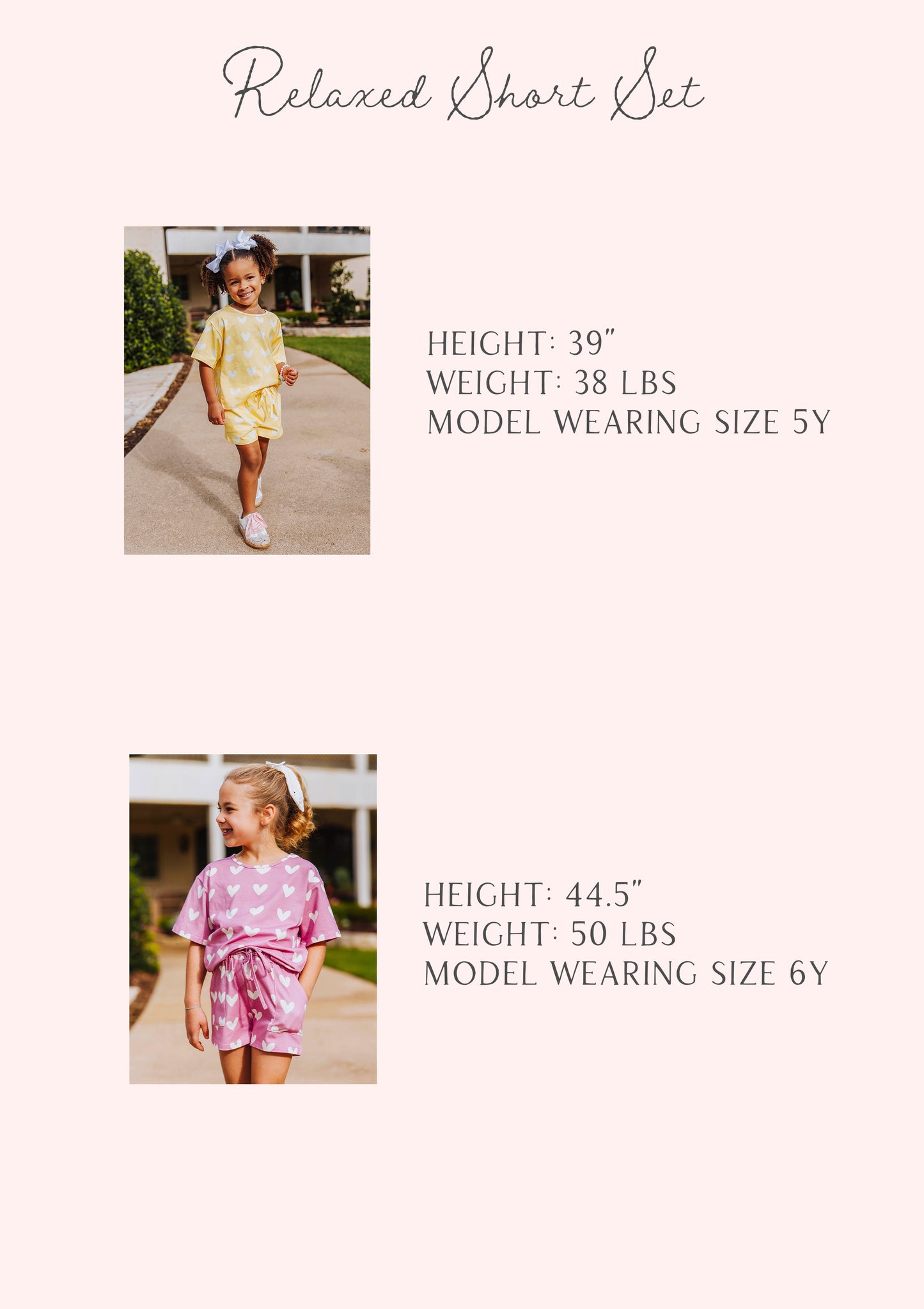 Relaxed Short Set - Butter Cream Hearts