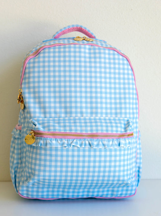 Ridley Backpack - Blue Gingham
