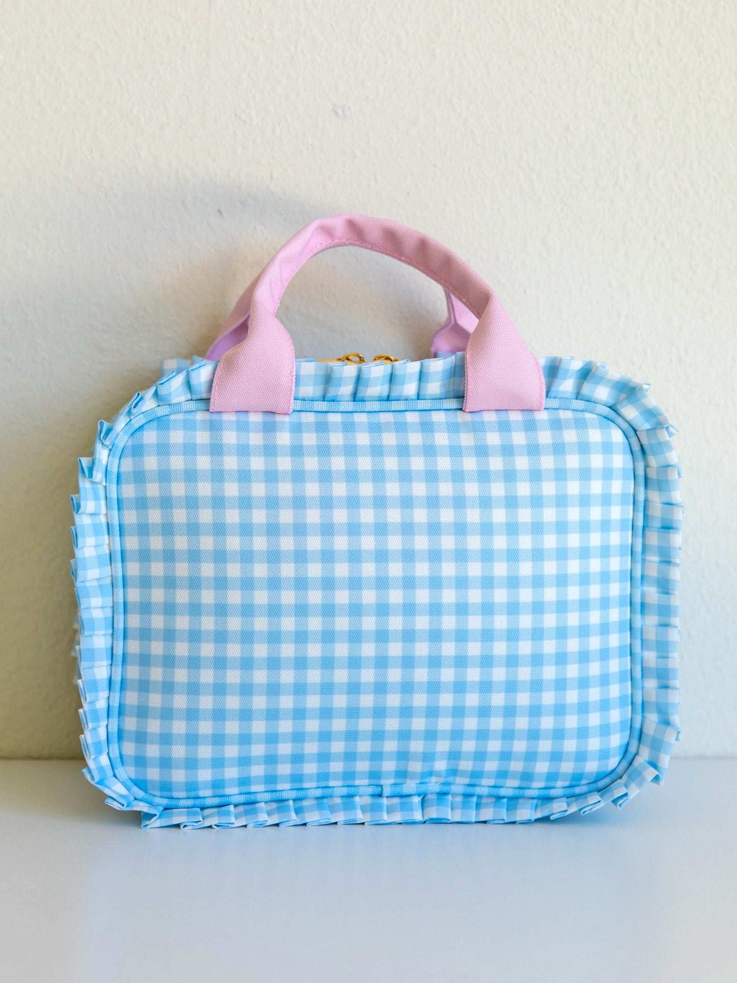 Ruffled Lunch Kit - Blue Gingham