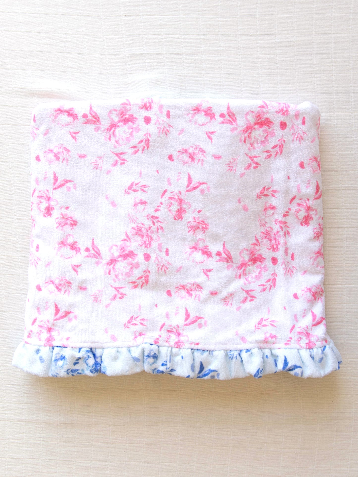 Ruffled Towel - Falling Pink Petals