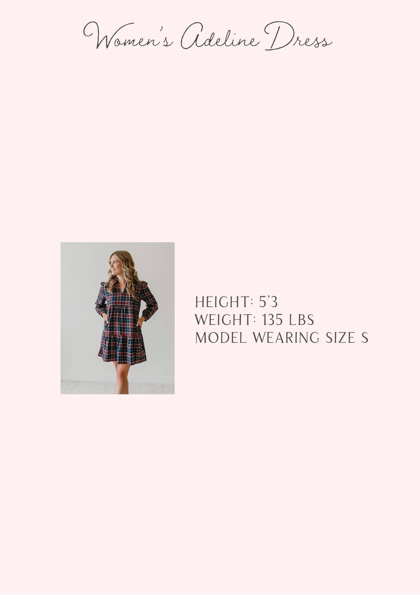 Women's Adeline Dress - Navy Golden Plaid