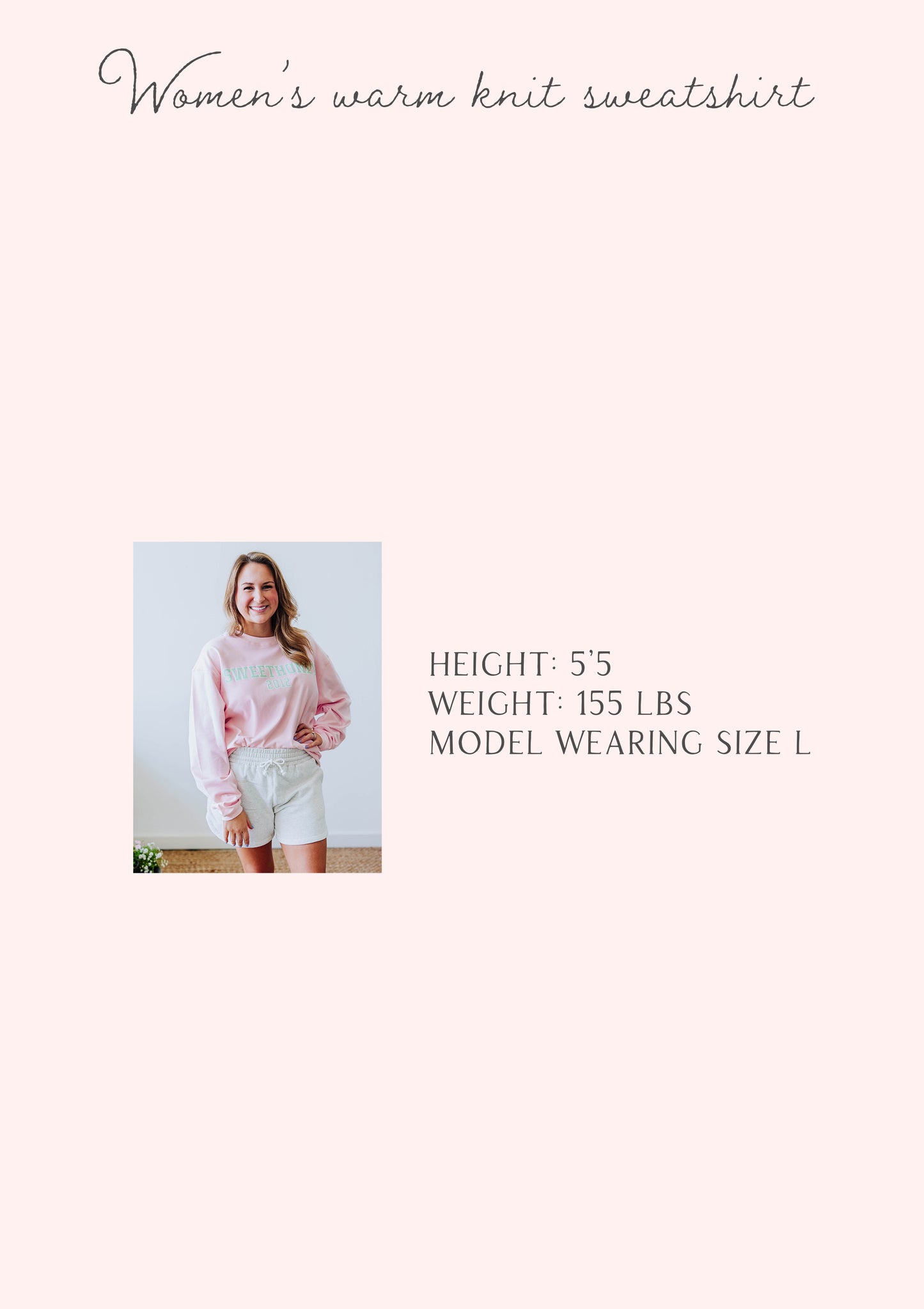 Women’s Oversized Warm Knit Sweatshirt - Blushing Witch