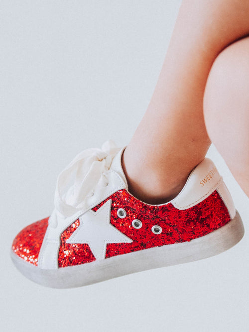 SweetHoney Sneakers - Red Sparkle