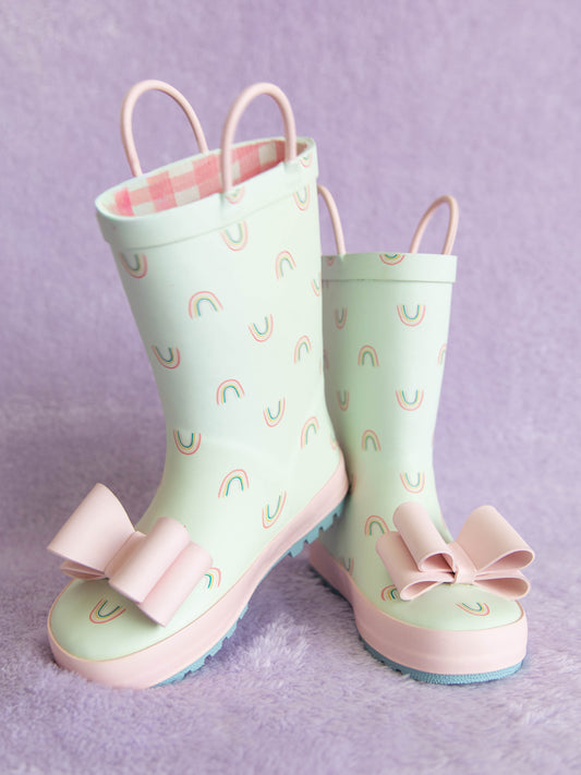 Cheery Rain Boots - Over the Rainbow