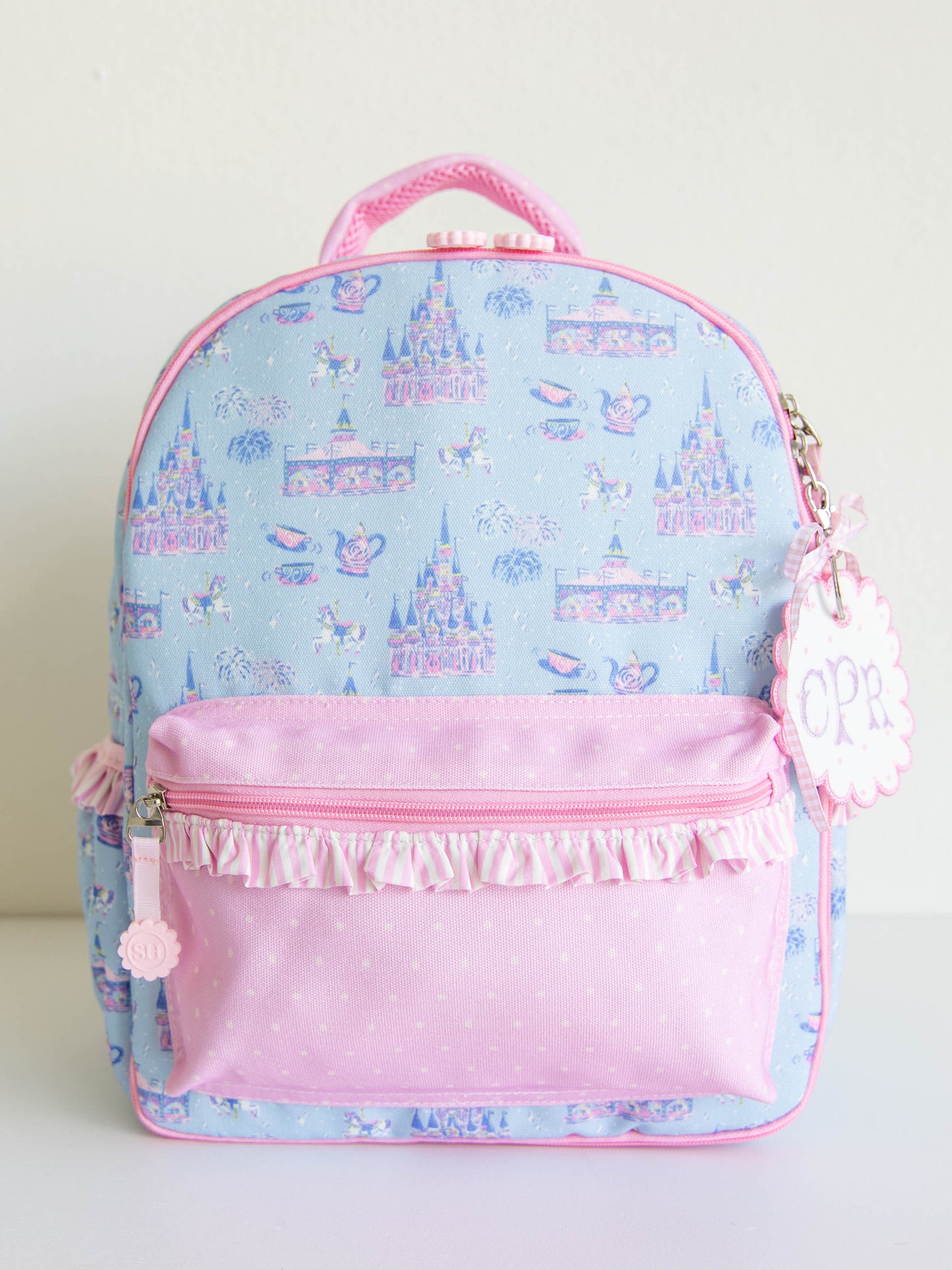 Monogrammed Go Everywhere Tag - Orchid Pink Dot