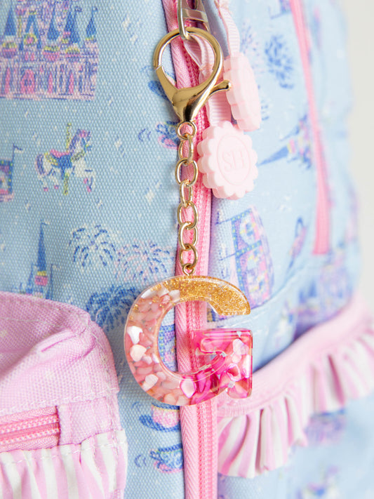 Letter Key Chain - Pink Pebbles
