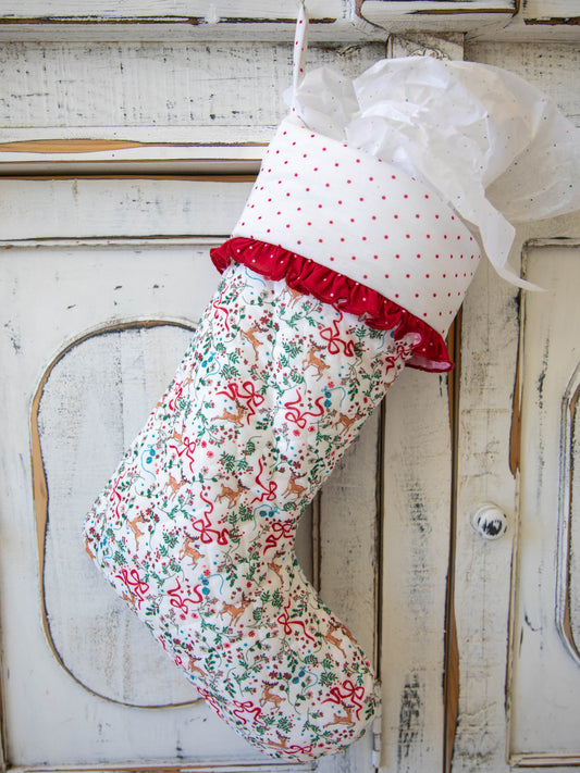 Ruffled Stocking - Holly Jolly Reindeer