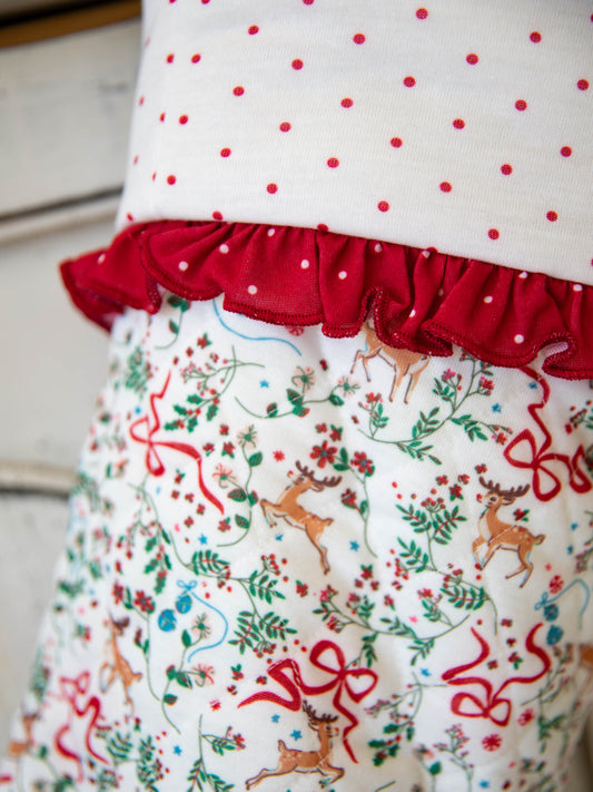 Ruffled Stocking - Holly Jolly Reindeer