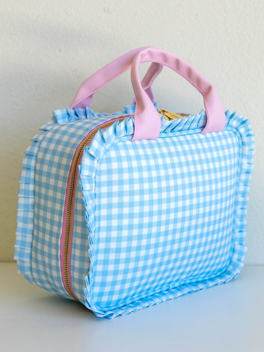 Ruffled Lunch Kit - Blue Gingham